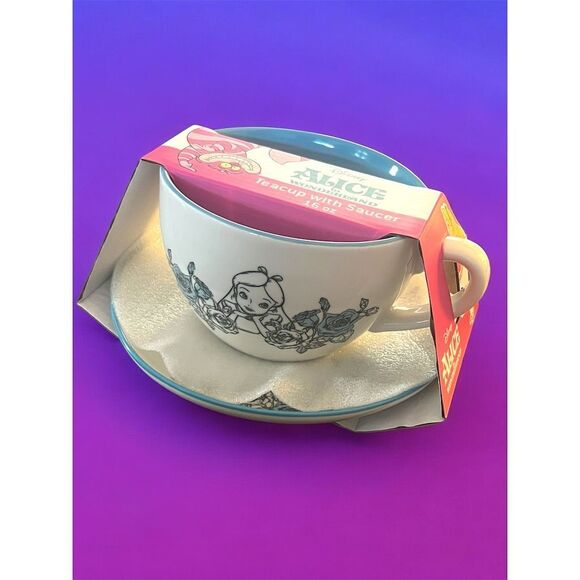 Disney Alice in Wonderland 16oz Jumbo Teacup & Saucer Set Party Essential NEW - Picture 8 of 8